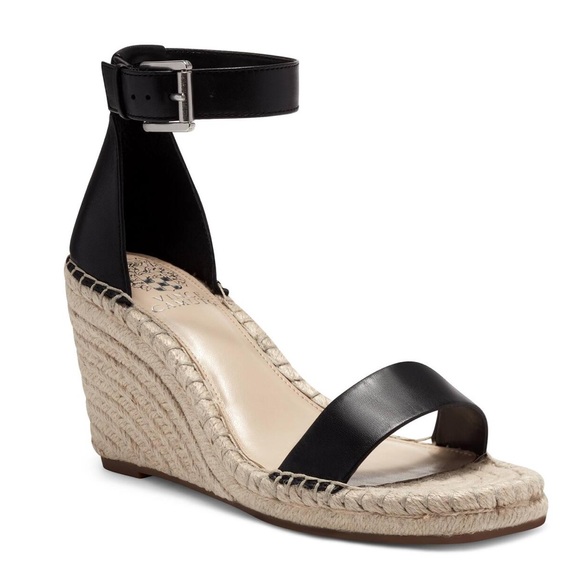 Vince Camuto Shoes - Vince Camuto - Meddrina Leather Ankle Strap Wedges - Size 6